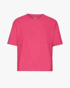 Boxy-Crop-T-Shirt aus Bio-Baumwolle – Bubblegum-Pink