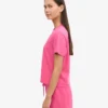 Boxy-Crop-T-Shirt aus Bio-Baumwolle – Bubblegum-Pink