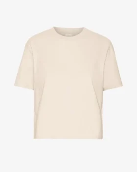 Boxy Crop-T-Shirt aus Bio-Baumwolle – Elfenbeinweiß