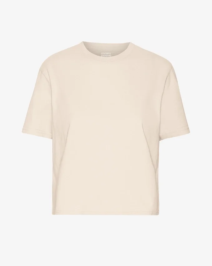 Boxy Crop-T-Shirt aus Bio-Baumwolle – Elfenbeinweiß