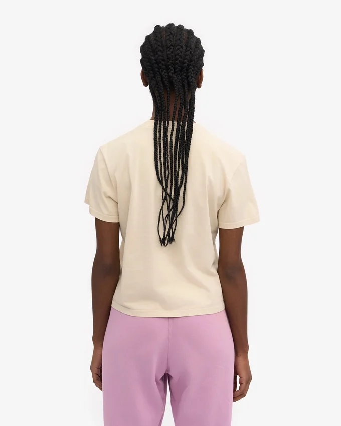 Boxy Crop-T-Shirt aus Bio-Baumwolle – Elfenbeinweiß