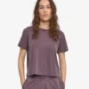 Boxy Crop-T-Shirt aus Bio-Baumwolle – Faded Grape