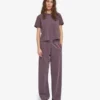 Boxy Crop-T-Shirt aus Bio-Baumwolle – Faded Grape