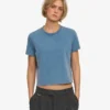 Boxy Crop-T-Shirt aus Bio-Baumwolle – Faded Indigo