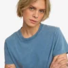 Boxy Crop-T-Shirt aus Bio-Baumwolle – Faded Indigo