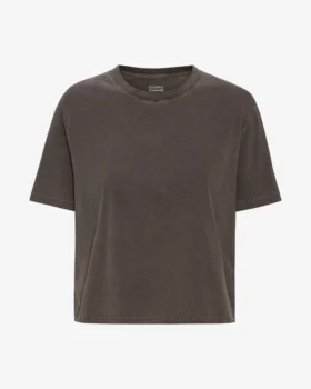 Boxy Crop-T-Shirt aus Bio-Baumwolle – Faded Mud