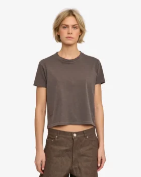 Boxy Crop-T-Shirt aus Bio-Baumwolle – Faded Mud