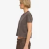 Boxy Crop-T-Shirt aus Bio-Baumwolle – Faded Mud