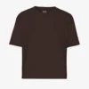 Boxy Crop-T-Shirt aus Bio-Baumwolle – Kaffeebraun
