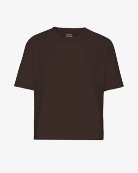 Boxy Crop-T-Shirt aus Bio-Baumwolle – Kaffeebraun