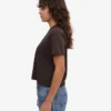Boxy Crop-T-Shirt aus Bio-Baumwolle – Kaffeebraun