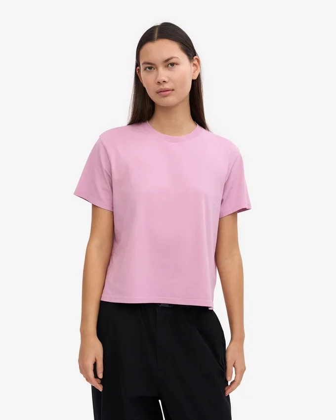 Boxy Crop-T-Shirt aus Bio-Baumwolle – Kirschblüte