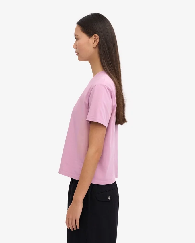 Boxy Crop-T-Shirt aus Bio-Baumwolle – Kirschblüte