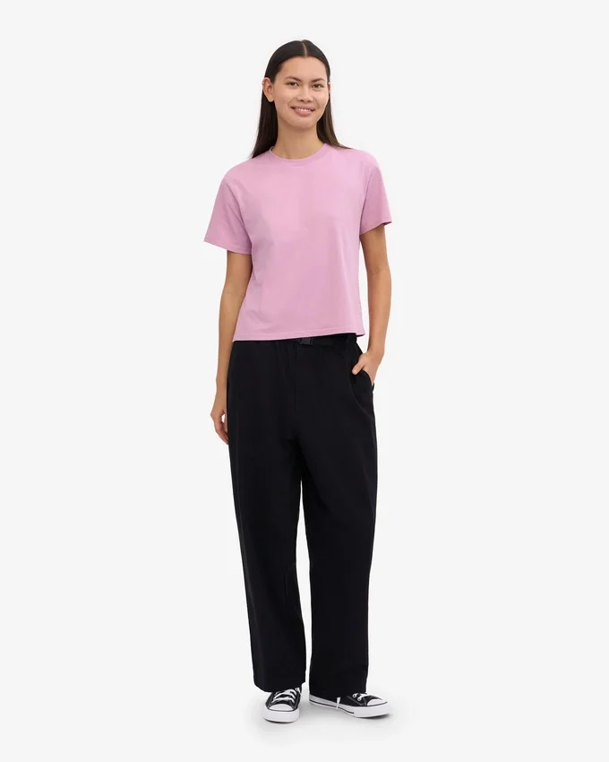 Boxy Crop-T-Shirt aus Bio-Baumwolle – Kirschblüte