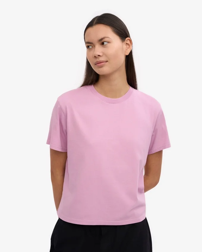 Boxy Crop-T-Shirt aus Bio-Baumwolle – Kirschblüte
