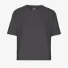 Boxy-Crop-T-Shirt aus Bio-Baumwolle – Lavagrau