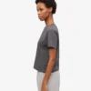 Boxy-Crop-T-Shirt aus Bio-Baumwolle – Lavagrau