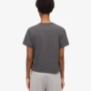 Boxy-Crop-T-Shirt aus Bio-Baumwolle – Lavagrau