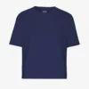 Boxy Crop-T-Shirt aus Bio-Baumwolle – Marineblau