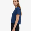 Boxy Crop-T-Shirt aus Bio-Baumwolle – Marineblau