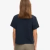 Boxy Crop-T-Shirt aus Bio-Baumwolle – Marineblau