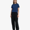Boxy Crop-T-Shirt aus Bio-Baumwolle – Marineblau
