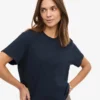 Boxy Crop-T-Shirt aus Bio-Baumwolle – Marineblau