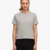 Boxy-Crop-T-Shirt aus Bio-Baumwolle – Meliert-Grau