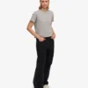Boxy-Crop-T-Shirt aus Bio-Baumwolle – Meliert-Grau