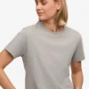 Boxy-Crop-T-Shirt aus Bio-Baumwolle – Meliert-Grau