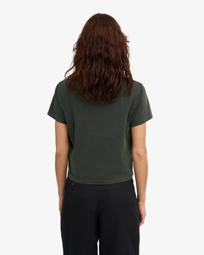 Boxy Crop-T-Shirt aus Bio-Baumwolle – Midnight Forest
