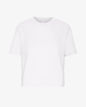Boxy Crop-T-Shirt aus Bio-Baumwolle – Optisches Weiß