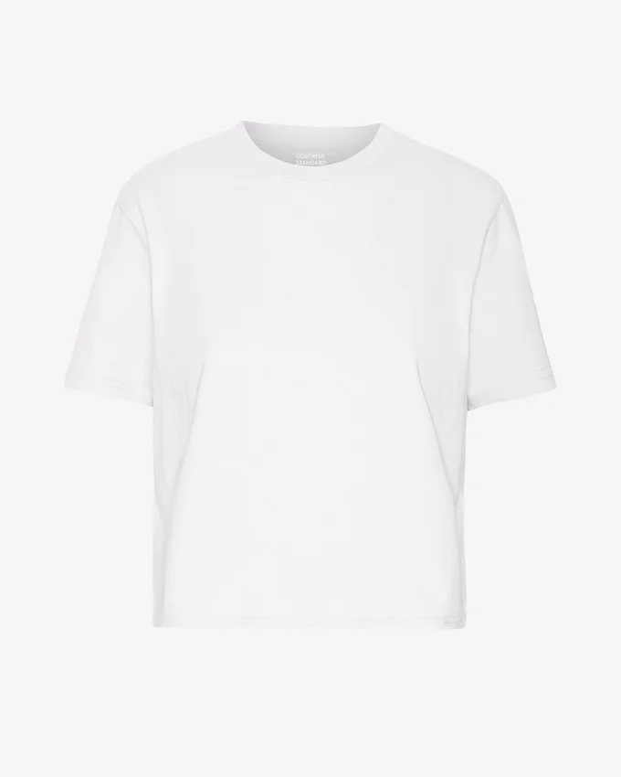 Boxy Crop-T-Shirt aus Bio-Baumwolle – Optisches Weiß