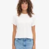 Boxy Crop-T-Shirt aus Bio-Baumwolle – Optisches Weiß