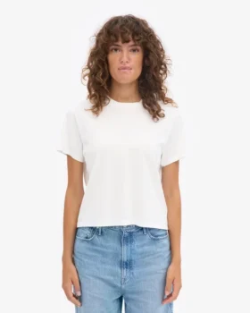 Boxy Crop-T-Shirt aus Bio-Baumwolle – Optisches Weiß