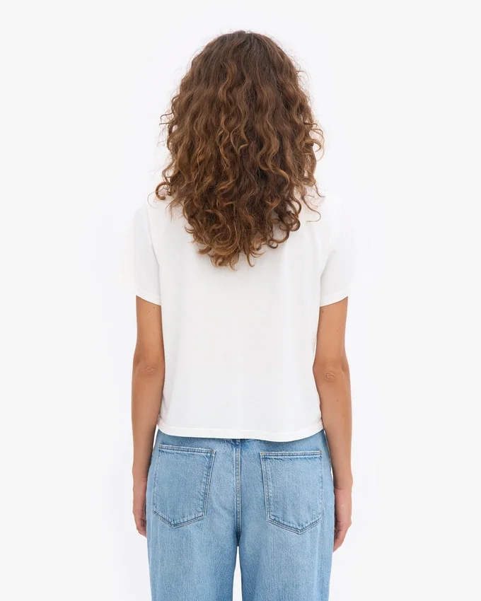 Boxy Crop-T-Shirt aus Bio-Baumwolle – Optisches Weiß