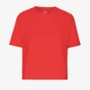 Boxy Crop-T-Shirt aus Bio-Baumwolle – Red Tangerine