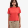 Boxy Crop-T-Shirt aus Bio-Baumwolle – Red Tangerine