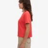 Boxy Crop-T-Shirt aus Bio-Baumwolle – Red Tangerine