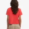 Boxy Crop-T-Shirt aus Bio-Baumwolle – Red Tangerine