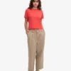 Boxy Crop-T-Shirt aus Bio-Baumwolle – Red Tangerine