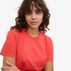 Boxy Crop-T-Shirt aus Bio-Baumwolle – Red Tangerine
