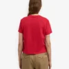 Boxy-Crop-T-Shirt aus Bio-Baumwolle – Scharlachrot