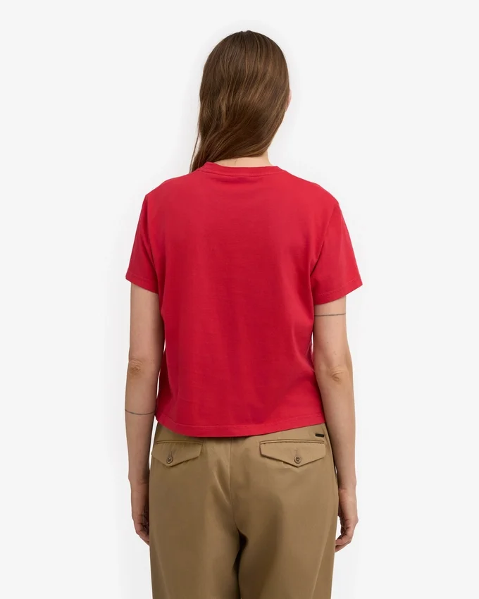 Boxy-Crop-T-Shirt aus Bio-Baumwolle – Scharlachrot