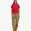 Boxy-Crop-T-Shirt aus Bio-Baumwolle – Scharlachrot