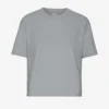 Boxy Crop-T-Shirt aus Bio-Baumwolle – Stahlblau