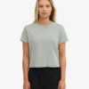 Boxy Crop-T-Shirt aus Bio-Baumwolle – Stahlblau