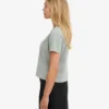 Boxy Crop-T-Shirt aus Bio-Baumwolle – Stahlblau