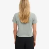 Boxy Crop-T-Shirt aus Bio-Baumwolle – Stahlblau