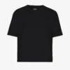 Boxy Crop-T-Shirt aus Bio-Baumwolle – Tiefschwarz
